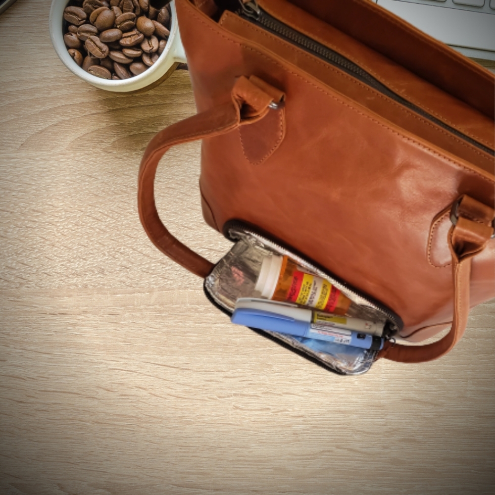 NWT Leather Tote Laptop with Insulated Pocket
